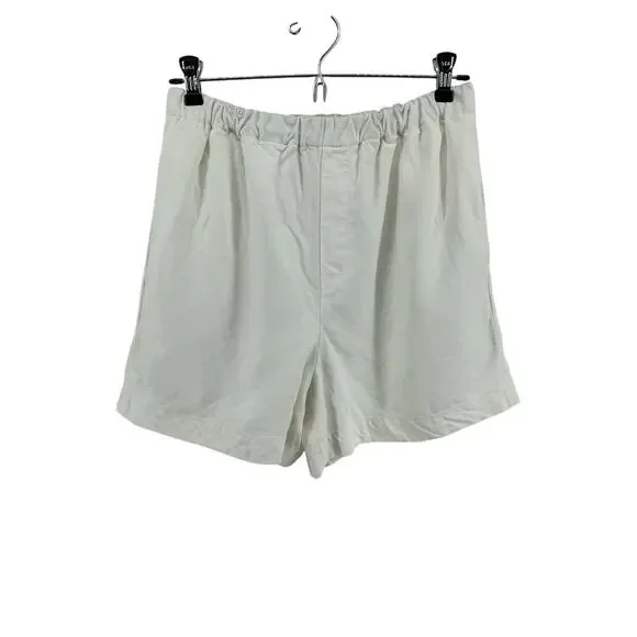 Loulou Studio Twill Off-White Seto Size L Shorts - Picture 2 of 7
